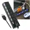 Multi Puerto 7 Puertos Hub Usb 2.0 Con Interruptor Switch