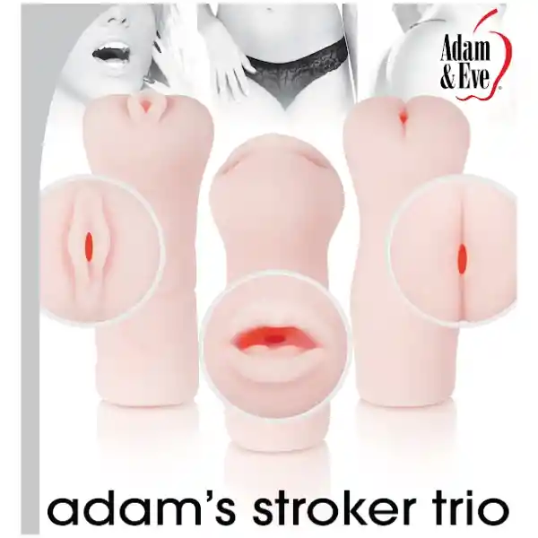 Set De Masturbadores Masculinos Stroker Trio Piel (ano, Boca Y Vagina)