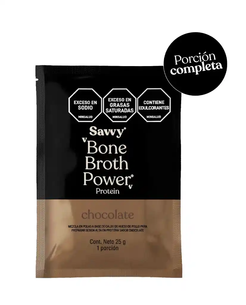Proteina Sachet Bone Broth Power Chocolate Savvy 25 Gr