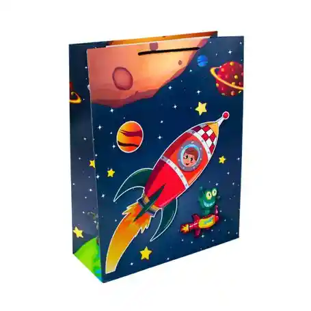 Bolsa De Regalo Mediana Premium Space, Bolsa De Papel Regalo