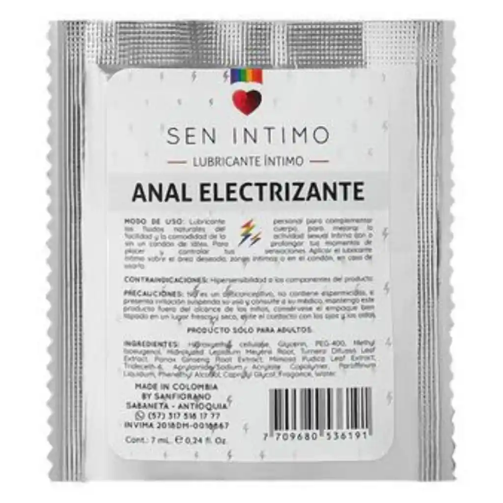 Lubricante Intimo Anal Electrizante Sachet