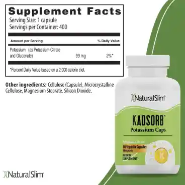 Naturalslim Kadsorb Citrato De Potasio Alta Absorción 400 Capsulas