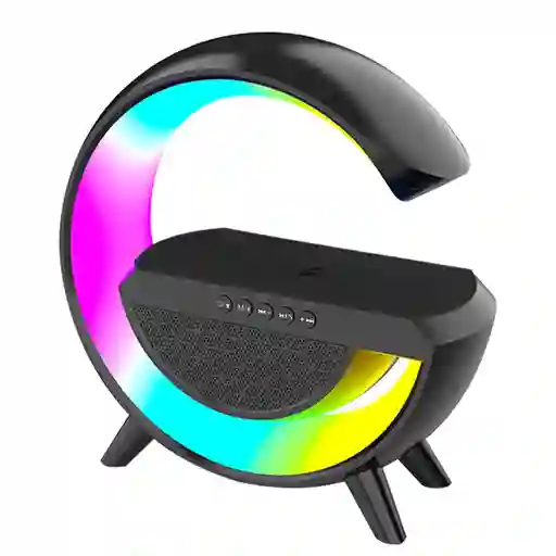 Lampara G Luz Led Rgb Speaker Recargable Bluetooth Hm-2301 - Negra
