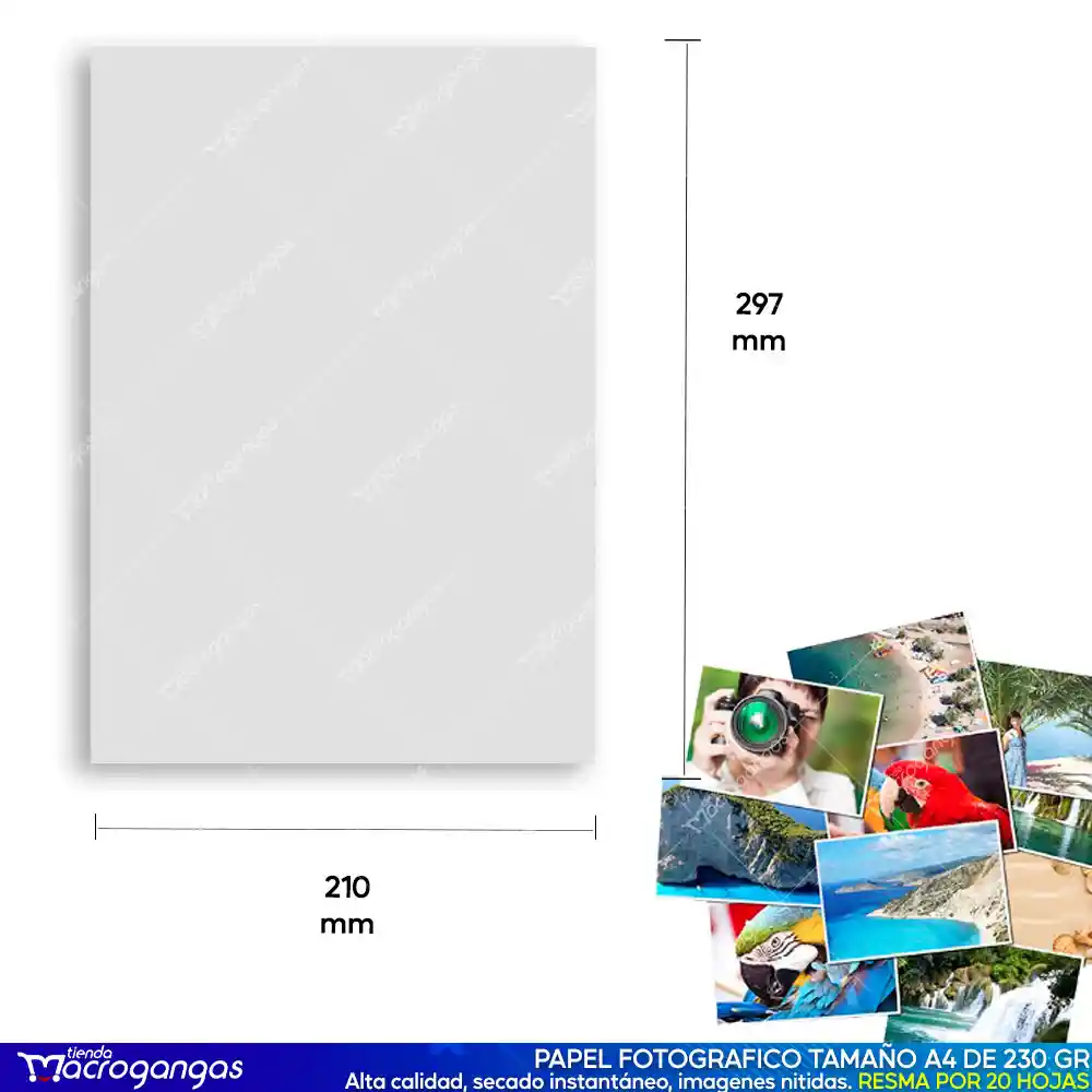 Papel Fotográfico Brillante Doble Cara A4 135gr X50 Hojas