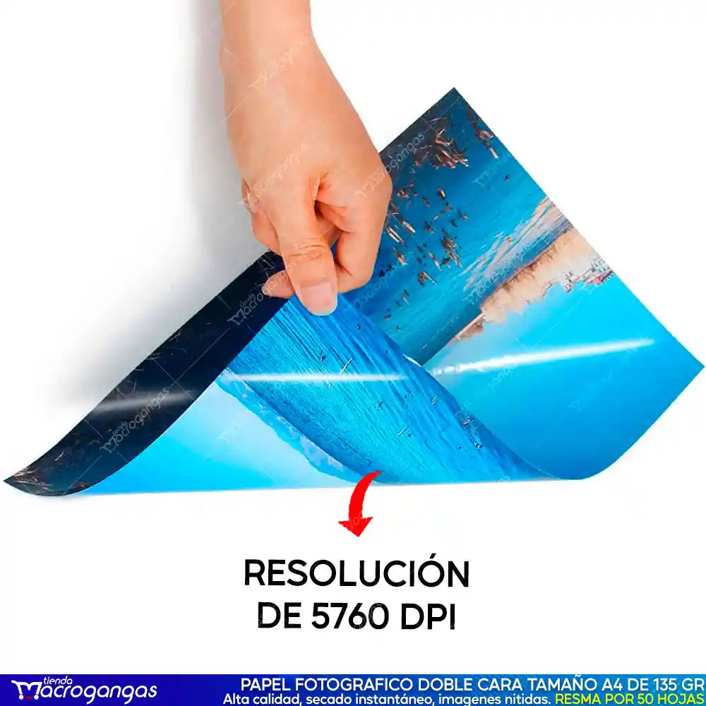 Papel Fotográfico Brillante Doble Cara A4 135gr X50 Hojas