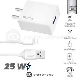 Cargador Para Iphone Pzx Carga Rápida 25w