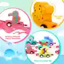 Tren Juguete Madera Para Niños Animales Marinos, Juguetes Montessori 1 2 3 Años Juegos Educativos