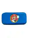 Estuche De Mario Azul + Acrilico + 2 Grips + Vidrio Nint. Switch