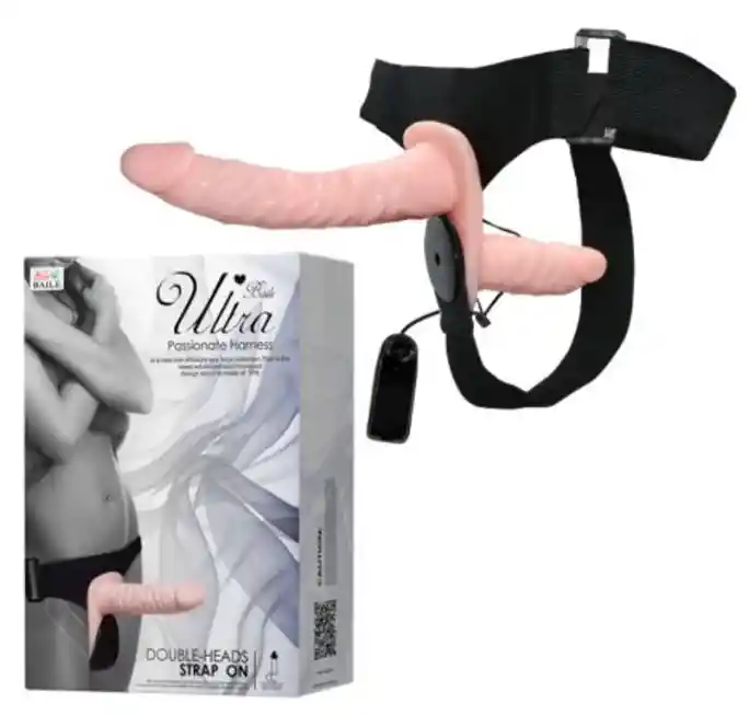 Arnes Consolador Doble Vibrador Intercambiable