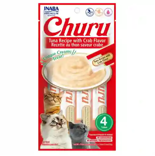 Pack 4 Sachets Churu Atun Con Sabor A Cangrejo Para Gato 56g