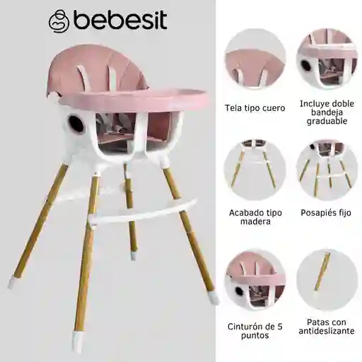 Silla Comedor Baby Lunch Pink