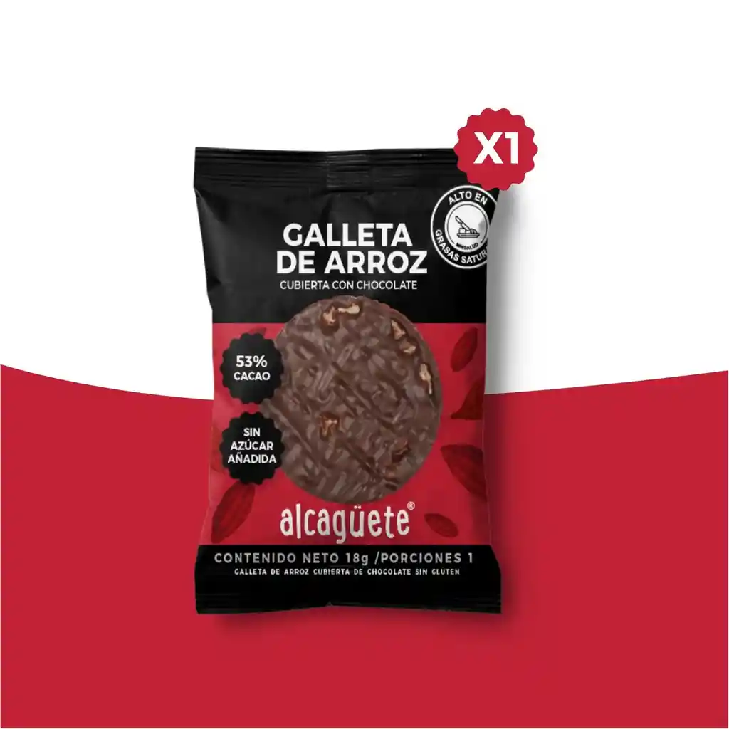 Galleta De Arroz Cubierta De Chocolate 18g Alcaguete