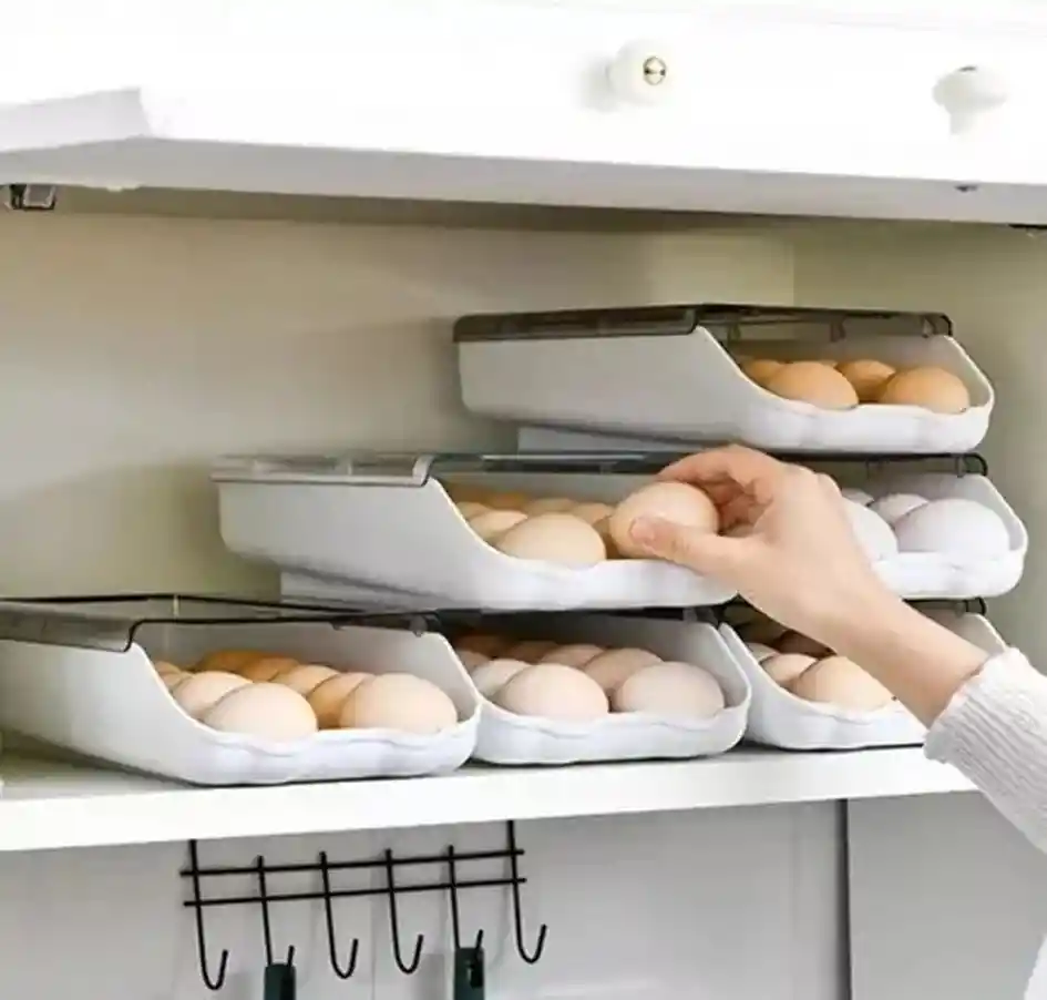 Organizador De Huevos Soporte De Cocina Estante Transparente