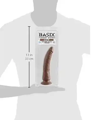 Dildo Pipedream Basix Rubber Works - Slim 7" Chocolate