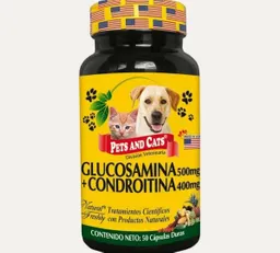 Glucosamina Para Mascotas Glucosamina Para Perros Y Gatos + Condroitina Fco X 50 Capsulas