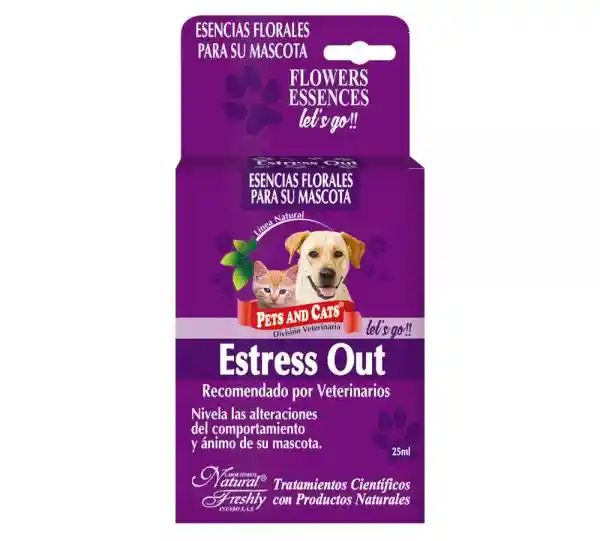 Esencia Para Mascotas Estres Out 25 Ml Esencias Florales Para Perros Y Gatos Manejo De Estres Y Depresion