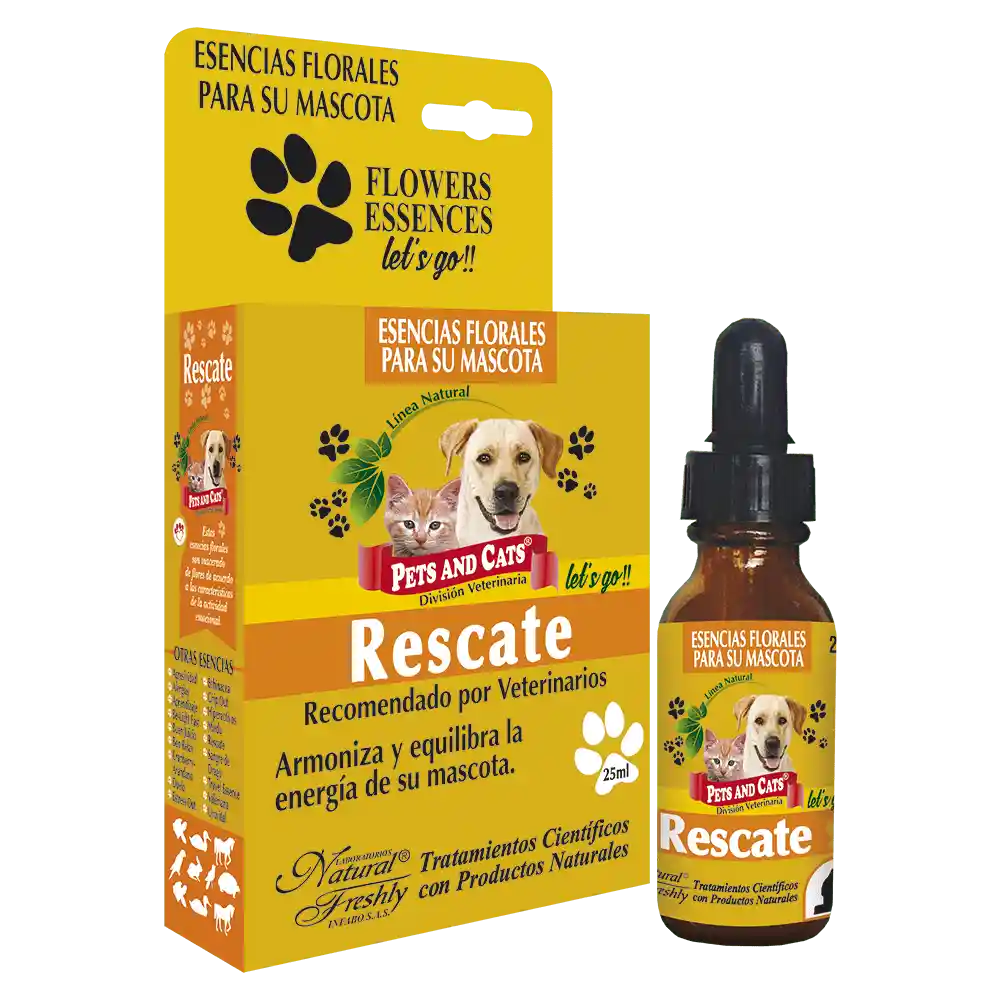 Esencia Para Mascotas Rescate 25 Ml Esencias Florales Para Perros Y Gatos Manejo De Ansiedad