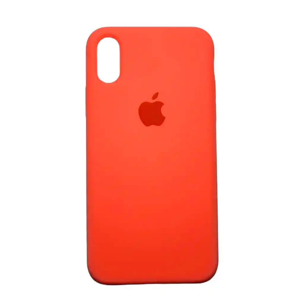 Silicone Case Para Iphone Xs Naranja Neón