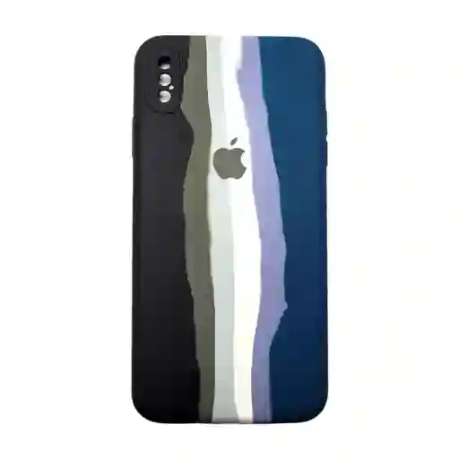 Silicone Case Para Iphone Xs Max Arcoiris Azul