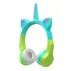 Audifono Inalambrico Unicornio Colors Con Luz Niños