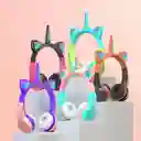 Audifono Inalambrico Unicornio Colors Con Luz Niños