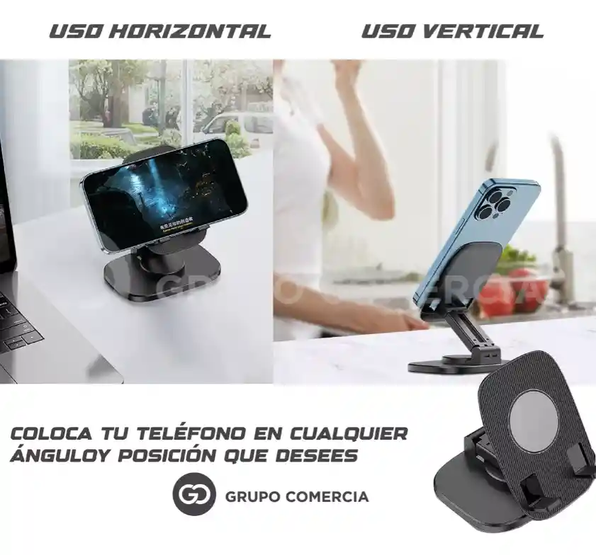 Soporte Base Celular Tablet Mesa Escritorio Ajustable Giratorio