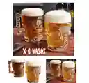 Vaso Cervecero Diseño Calavera X6 Piezas