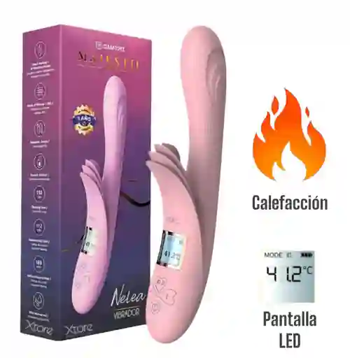 Vibrador Doble Estimulacion Con Calefaccion De Lujo Nelea