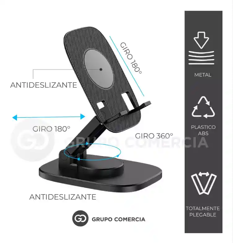 Soporte Base Celular Tablet Mesa Escritorio Ajustable Giratorio