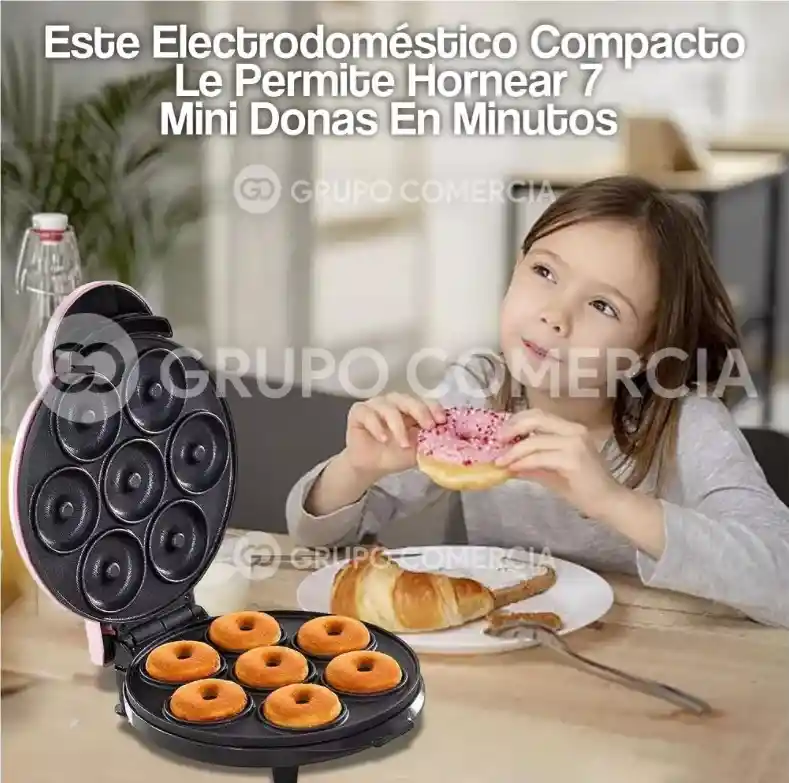 Mini Maquina Hacer Donas Donuts Antiadherente 7 Rosquillas
