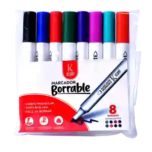 Kit Marcador Borrable X 8 Colores Klipp