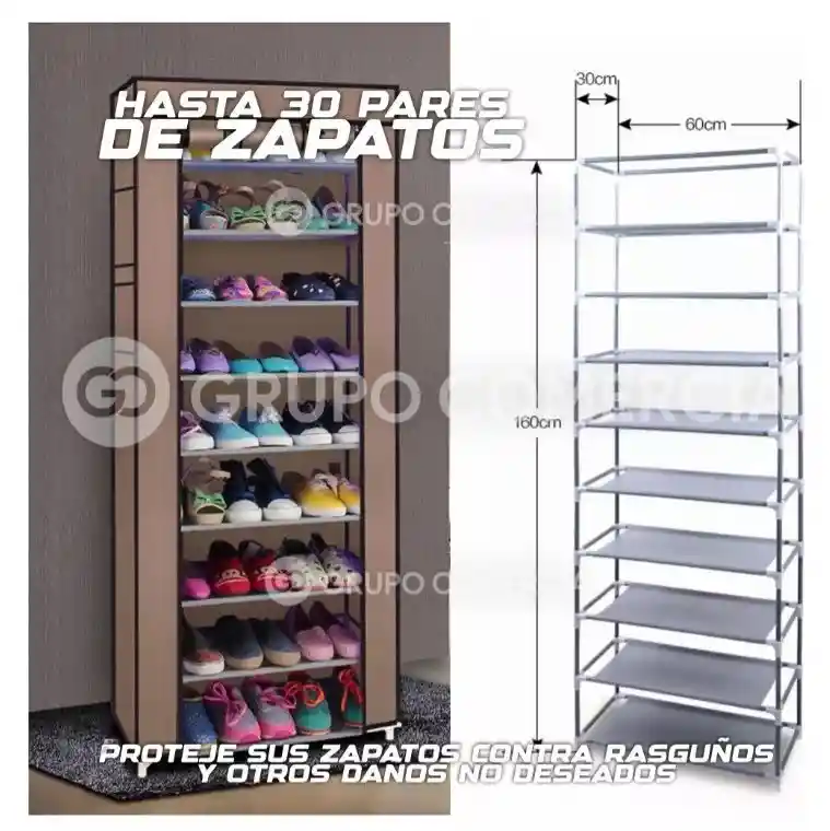 Organizador Zapatos En Tela Diseño Torre Zapatero Armable