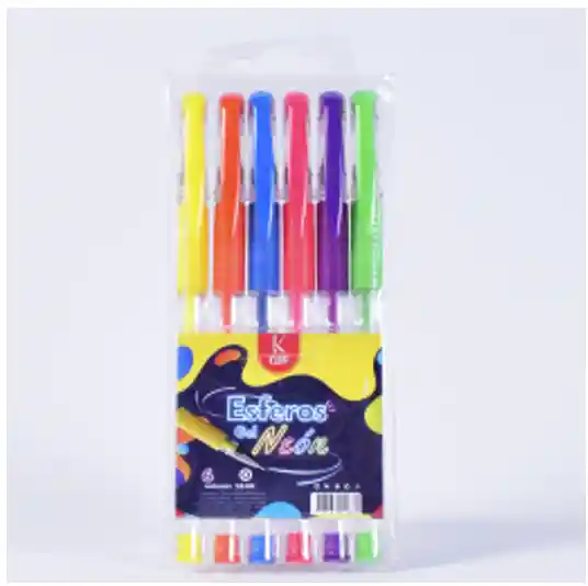 Esferos Gel Neon X 6 Colores Klipp