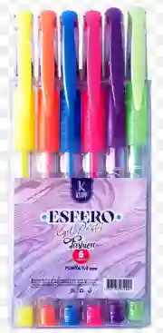 Esfero Gel Pastel Fashion X 6 Colores Klipp