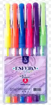 Esfero Gel Pastel Fashion X 6 Colores Klipp