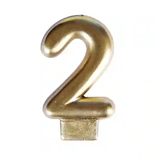 Vela Dorada Numero 2 Metalizada
