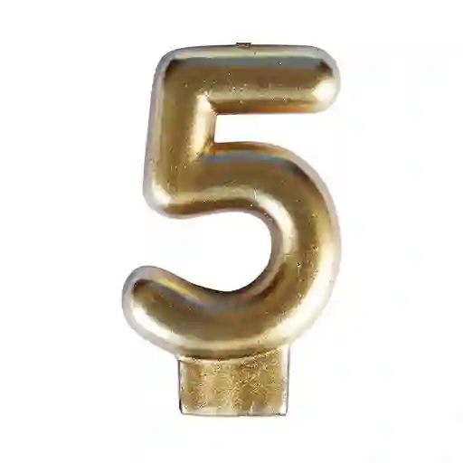 Vela Dorada Numero 5 Metalizada