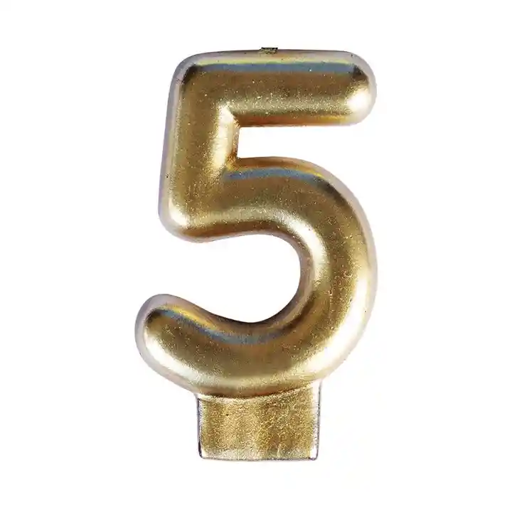 Vela Dorada Numero 5 Metalizada