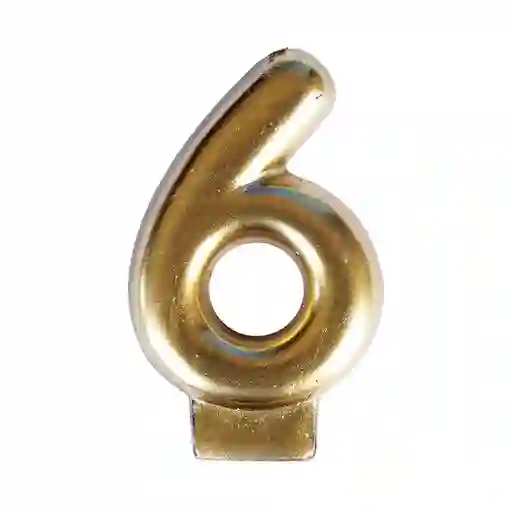 Vela Dorada Numero 6 Metalizada