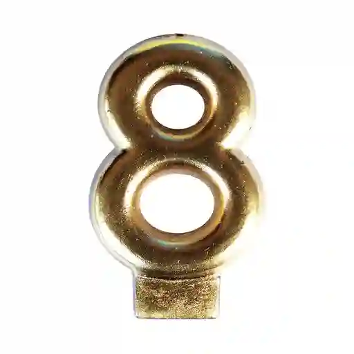 Vela Dorada Numero 8 Metalizada