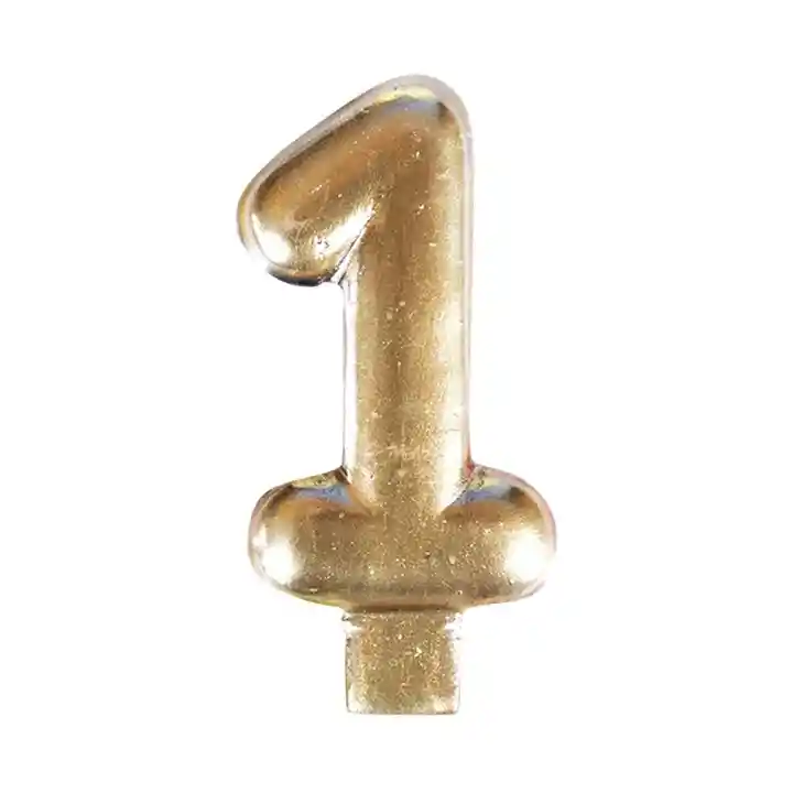 Vela Dorada Numero 1 Metalizada