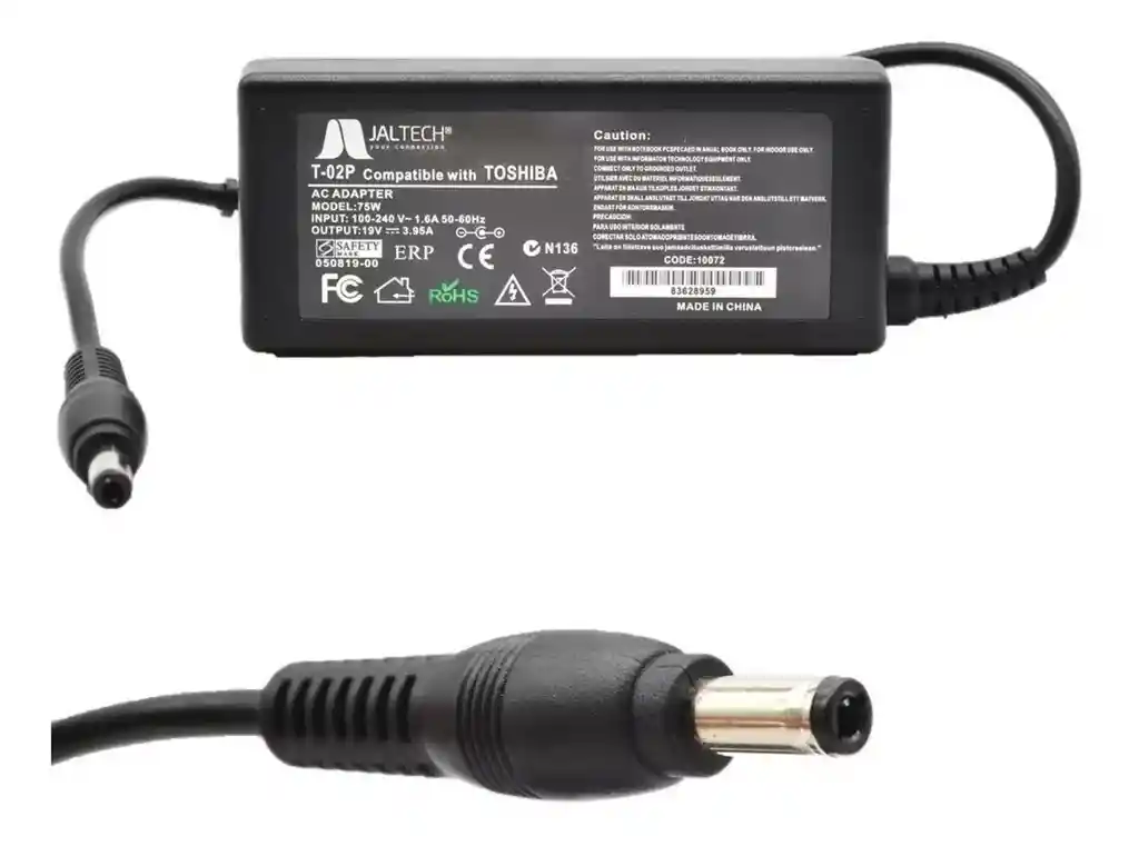 Cargador Para Toshiba (19v -2.1a) Conector De 5.5 X 2.5mm