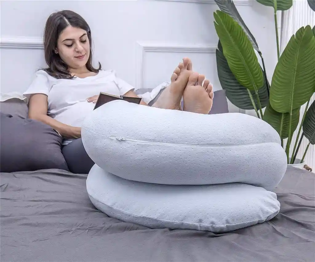 Almohada Cojin Embarazo Lactancia Tela Premium Forro Interno Azul