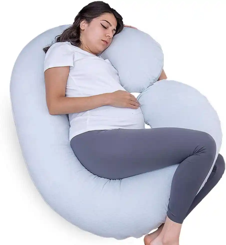 Almohada Cojin Embarazo Lactancia Tela Premium Forro Interno Azul