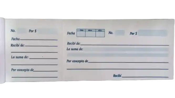 Recibo Pequeño Con Talon X40