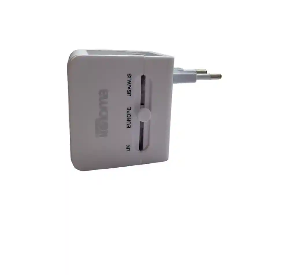 Adaptador Viaje Puerto Usb Paquete Universal Usa Uk Europa Blanco