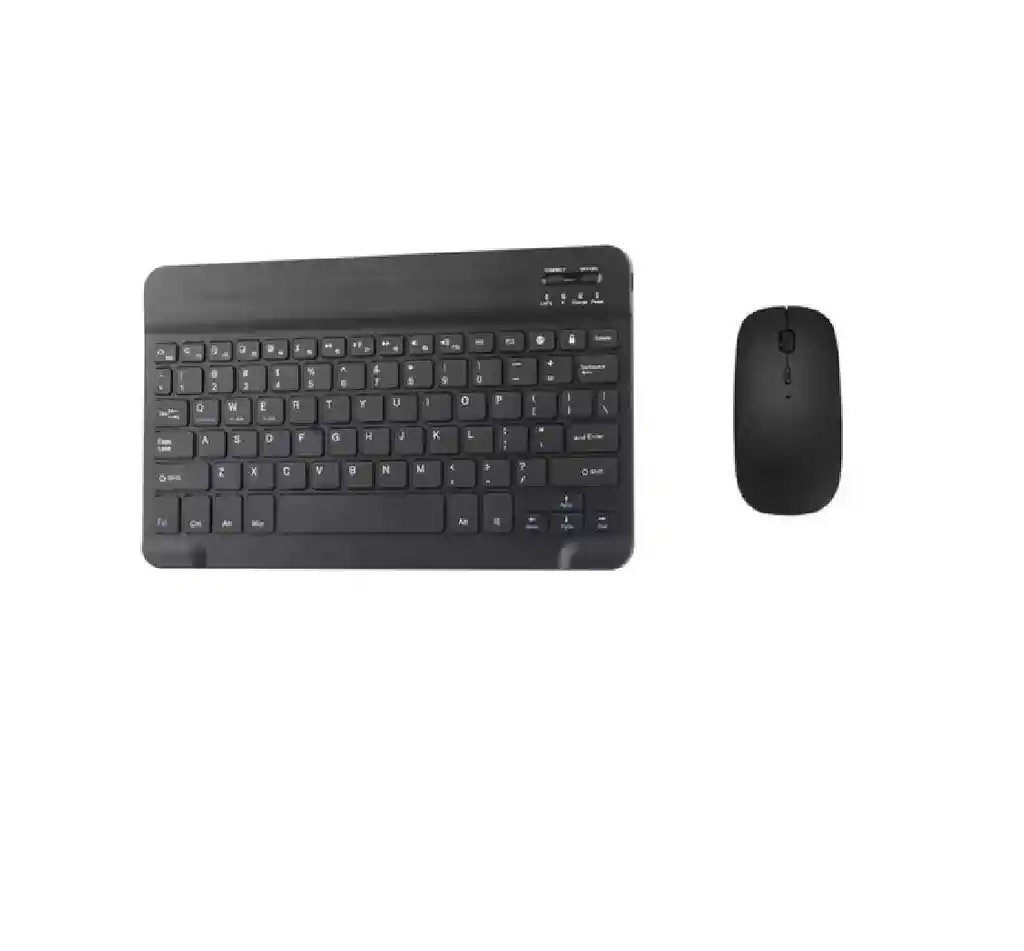 Kit Mouse Y Teclado Bluetooth Tablet - Pc - Celular 10 Negro