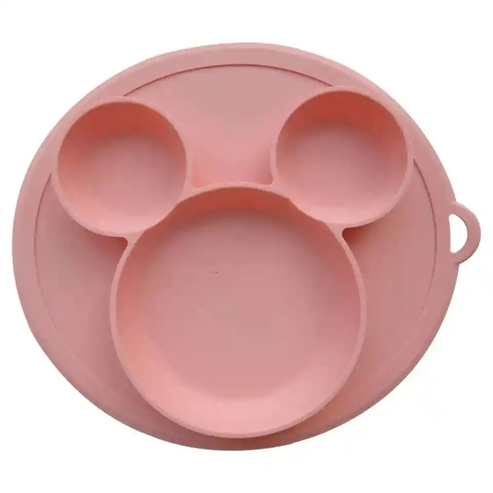 Plato De Silicona Mickey (solo Rosado Y Azul)