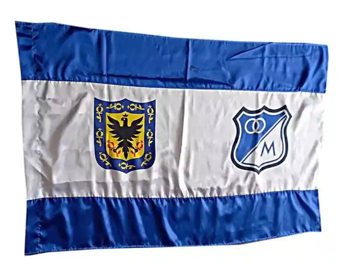 Bandera Millonarios Futbol Bogota Banderin Satin Estampada