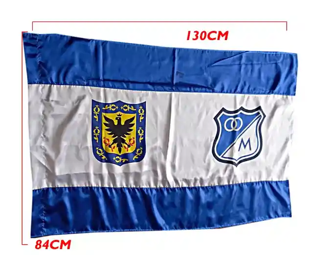 Bandera Millonarios Futbol Bogota Banderin Satin Estampada